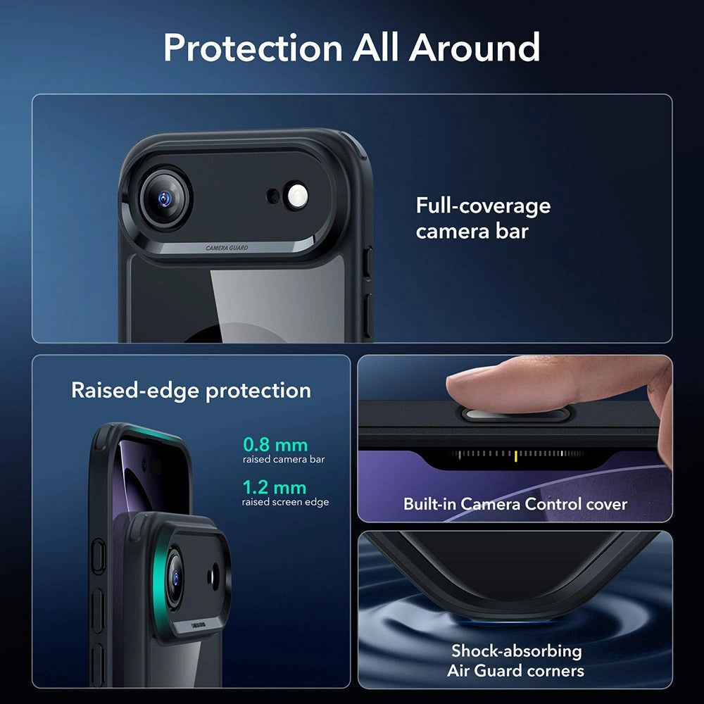 ESR - Classic Hybrid HaloLock [Included Screen Protector] - iPhone 17 Air - Clear Black