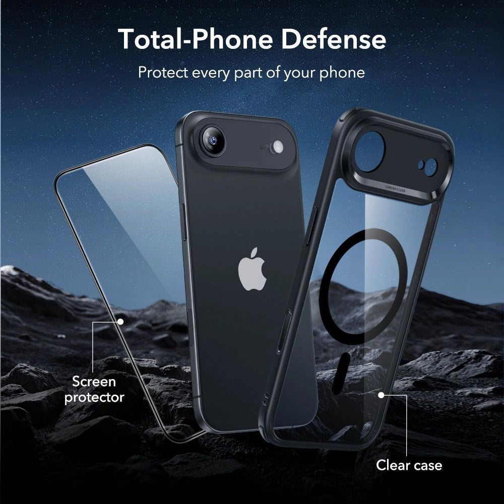 ESR - Classic Hybrid HaloLock [Included Screen Protector] - iPhone 17 Air - Clear Black