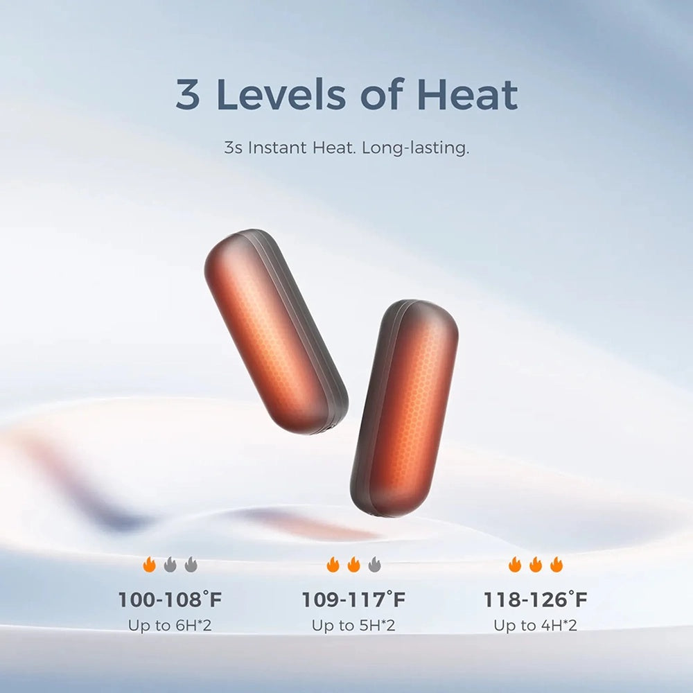 Ocoopa - Hand Warmer UT2s Mini (UT3055-OG) - Type-C, Magnetic Design, Poket-Sized, 3 Levels, 2x 2600mAh - Orange