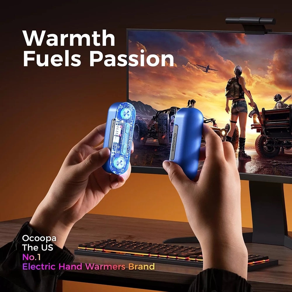 Ocoopa - Hand Warmer UT2s GamerPro (UT4103-RD) - with Power Bank, Magnetic Design, 7 LED Lights, Type-C, 18W, 2x5000mAh 