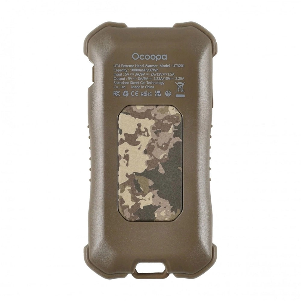 Ocoopa - Hand Warmer UT4 Extreme (UT3201-MC-GN) - with Power Bank, Built-in Flashlight, IP56, Type-C, 10000mAh - Camoufl