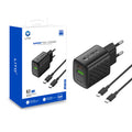 Lito - Wall Charger (LC19T) - with Type-C Cable Included, Type-C, USB Output, PD30W, GaN, PC Fireproof, EU Plug - Black