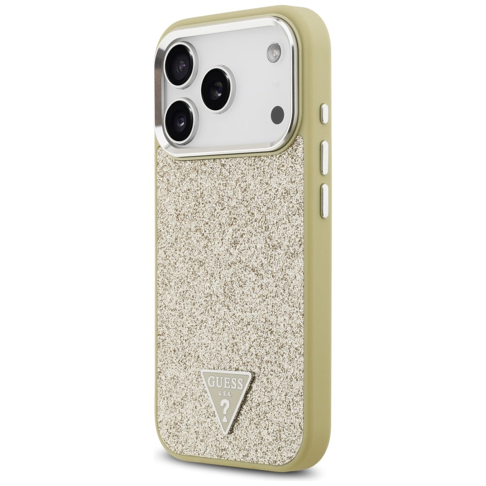 Guess - Glitter Triangle Logo MagSafe (GUHMP17LPFGTSCMD) - iPhone 17 Pro - Gold