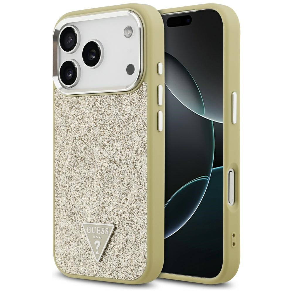 Guess - Glitter Triangle Logo MagSafe (GUHMP17LPFGTSCMD) - iPhone 17 Pro - Gold