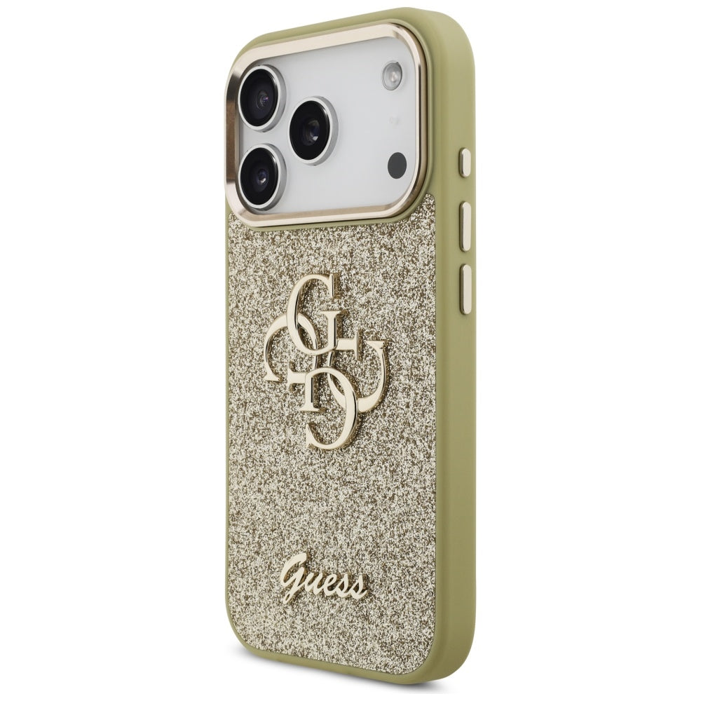 Guess - Fixed Glitter Big 4G Metal Frame (GUHCP17LHG4SGCD) - iPhone 17 Pro - Gold