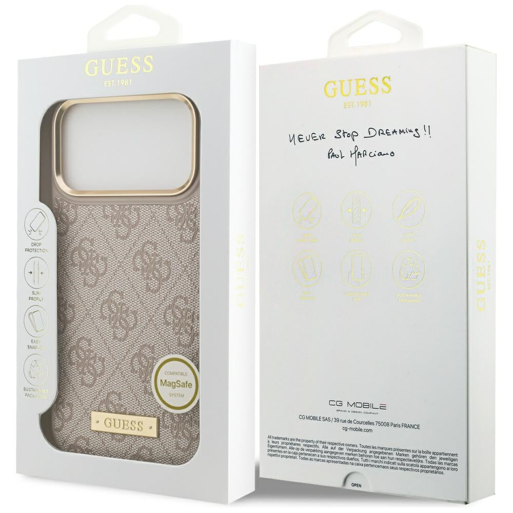Husa de protectie Guess Hardcase 4G compatibil cu iPhone 17 Pro Max, Roz