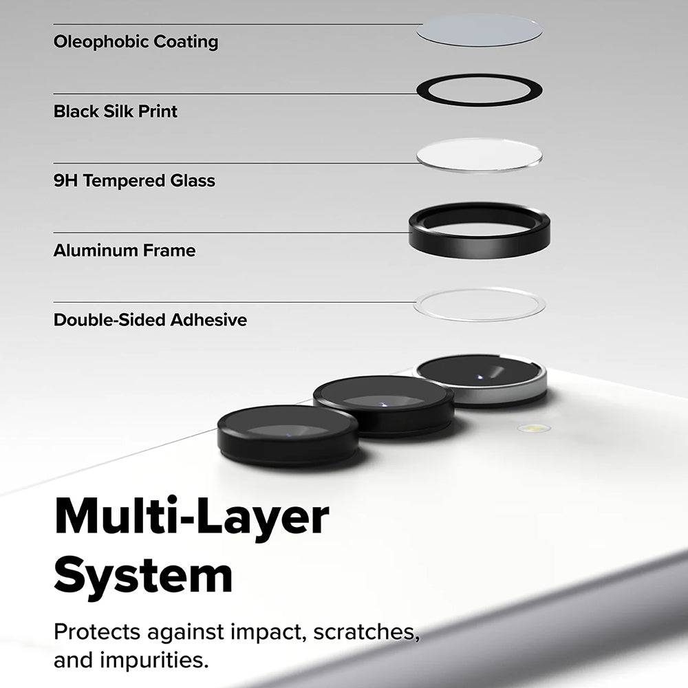 Ringke - Camera Lens Frame Glass (2 pack) - Samsung Galaxy S25 FE - Black