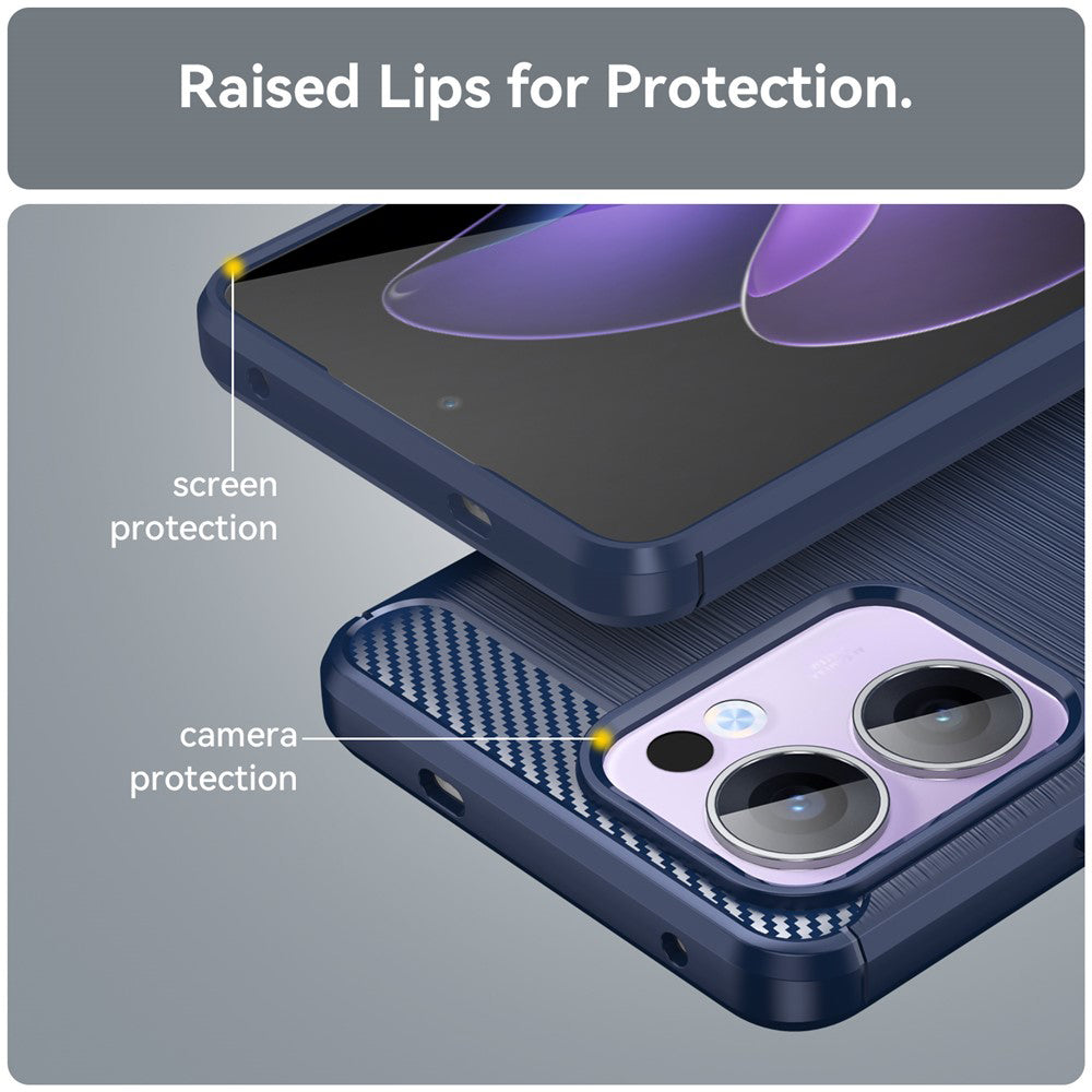 Techsuit - Carbon Silicone - Oppo Reno13 F 4G / Reno13 F 5G / Reno13 FS 5G - Blue