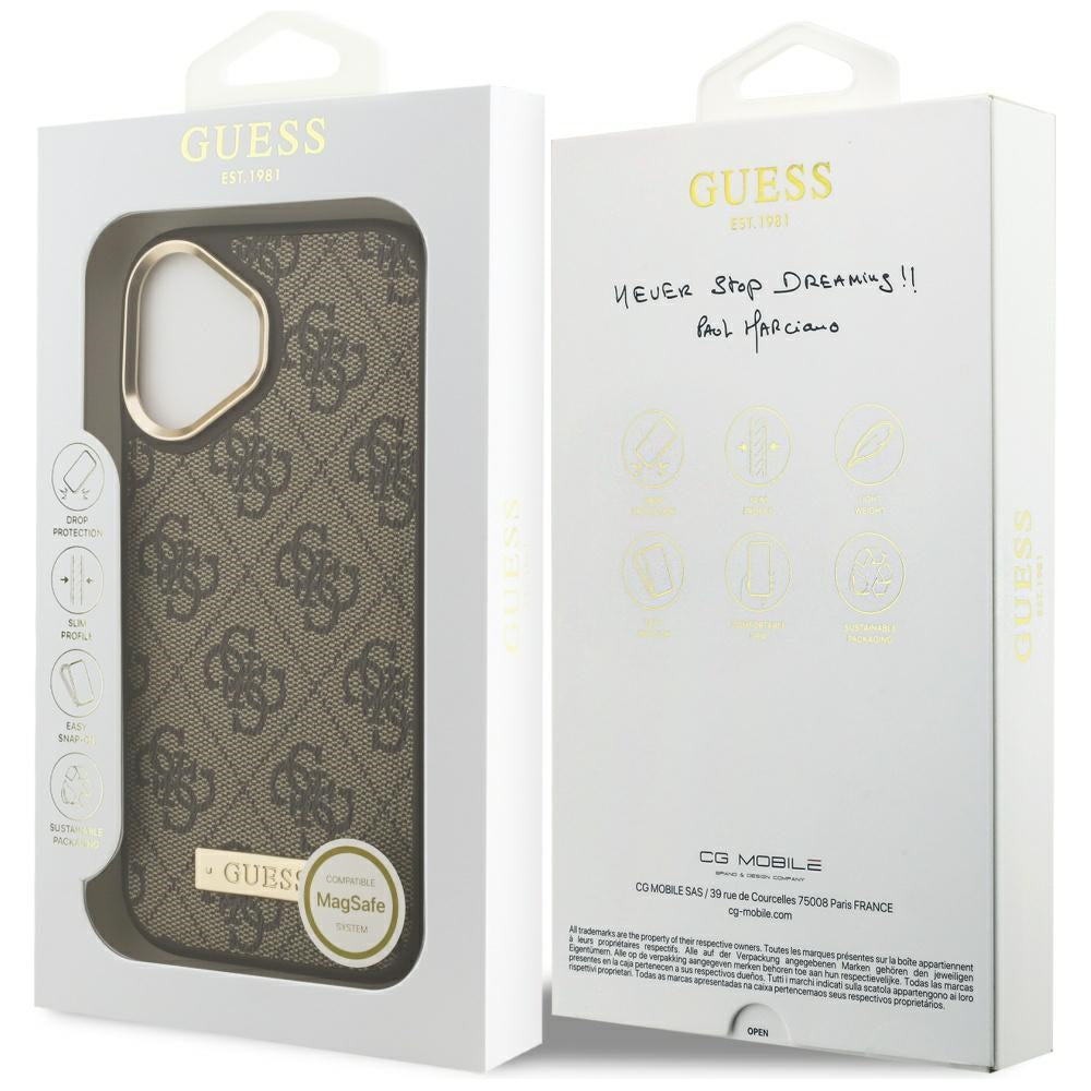 Guess - Hardcase 4G Logo Plate MagSafe (GUHMP17SU4GPRW) - iPhone 17 - Brown