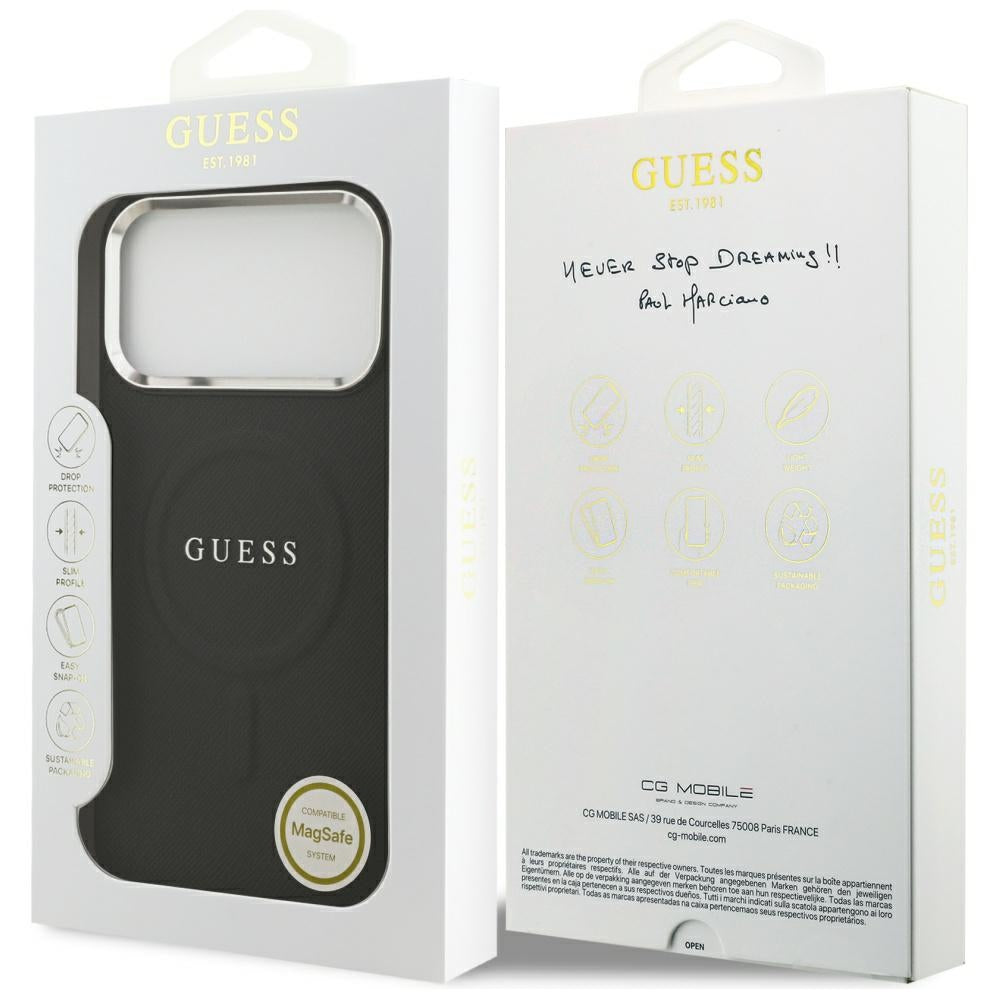 Husa pentru iPhone 17 Pro Max - Guess Hardcase Classic Logo MagSafe (GUHMP17XPSAREGSK) - Black