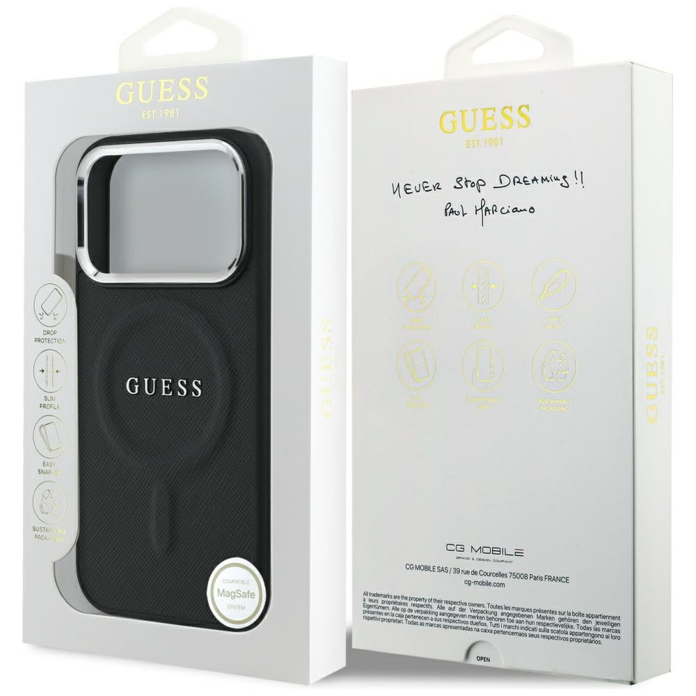 Husa pentru iPhone 17 Pro - Guess Hardcase Classic Logo MagSafe (GUHMP17LPSAREGSK) - Black