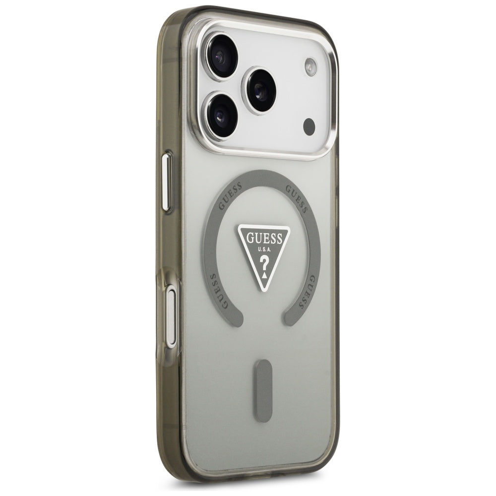 Husa pentru iPhone 17 Pro Max - Guess IML Gradient Triangle Logo MagSafe (GUHMP17XHGTMLCGA) - Khaki