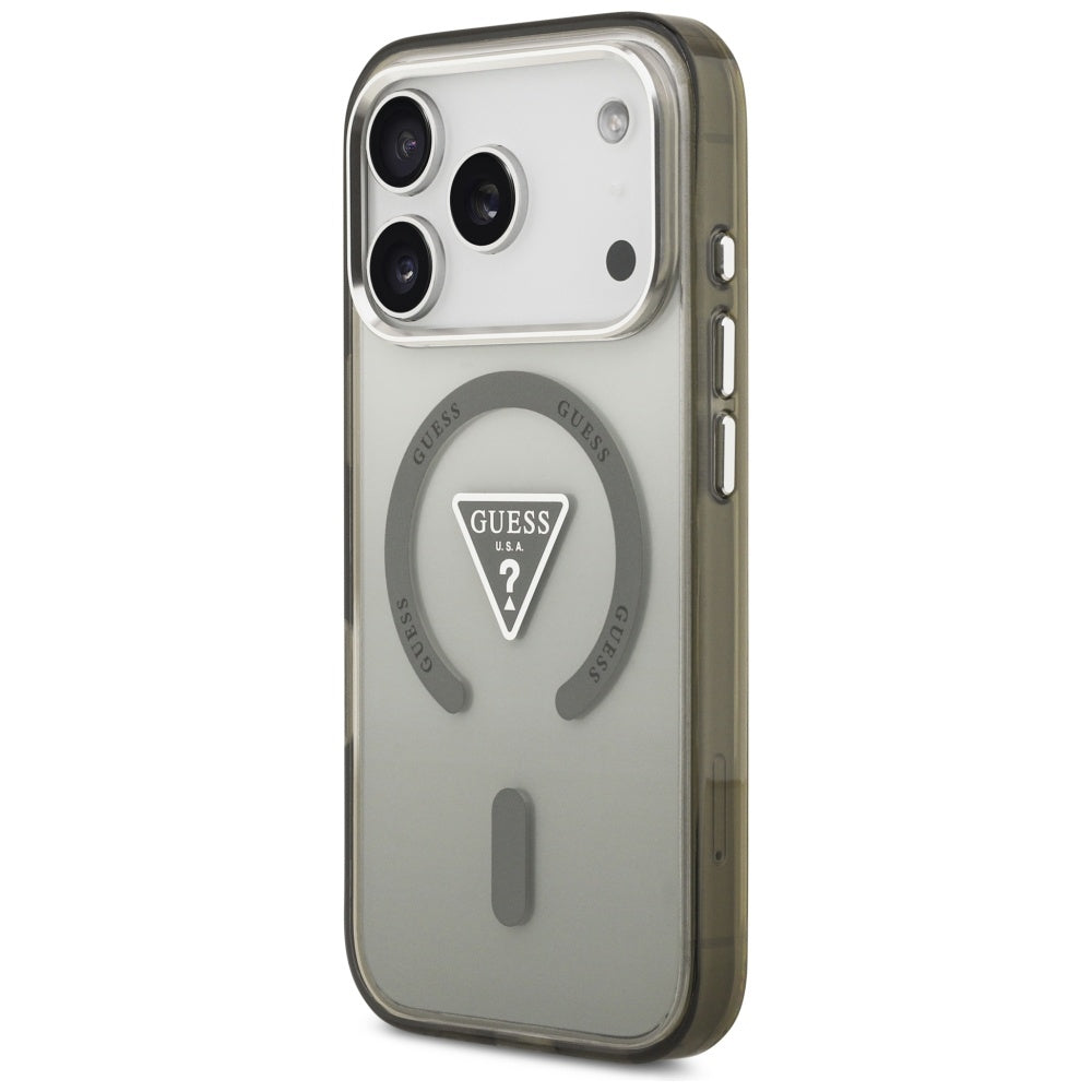 Husa pentru iPhone 17 Pro Max - Guess IML Gradient Triangle Logo MagSafe (GUHMP17XHGTMLCGA) - Khaki