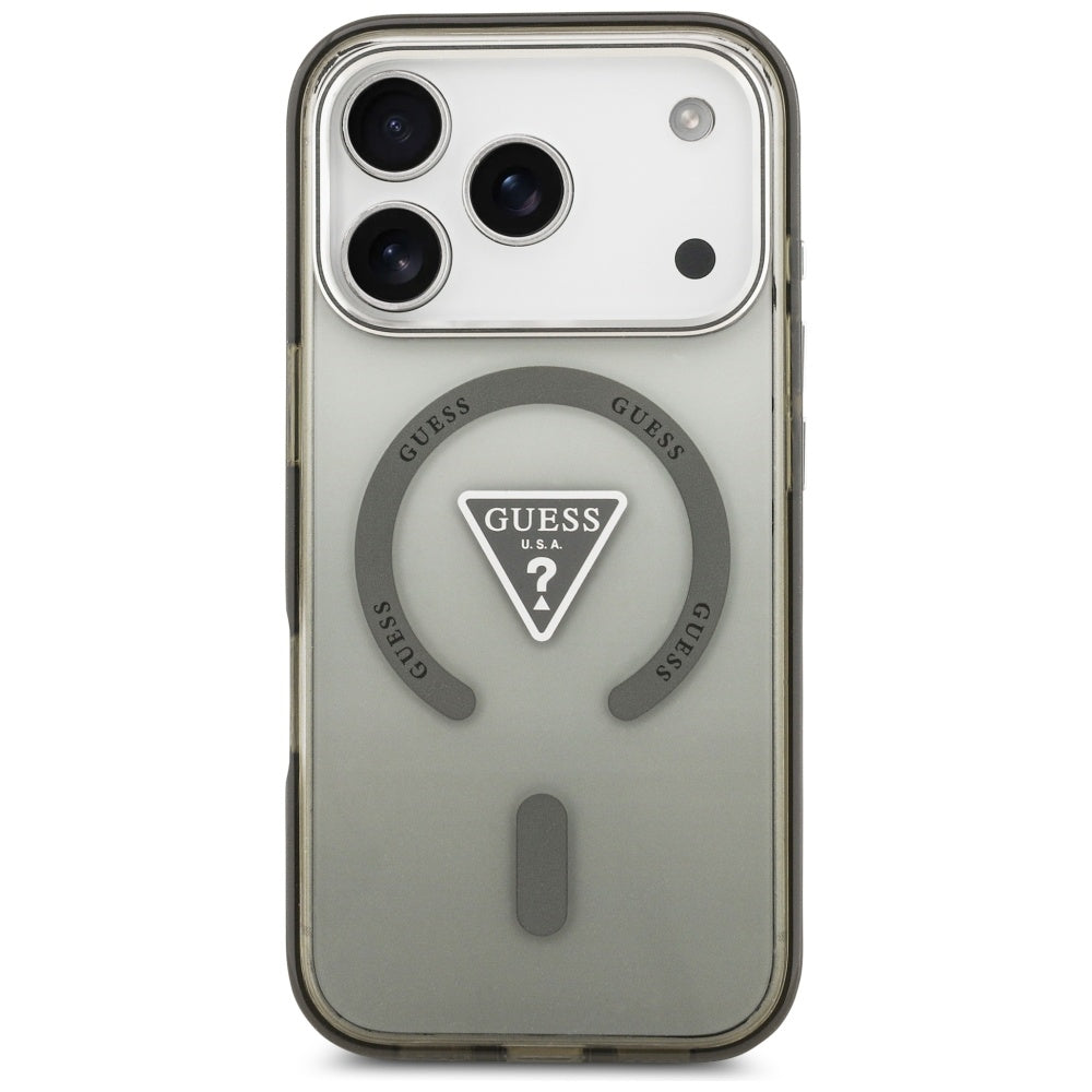 Husa pentru iPhone 17 Pro - Guess IML Gradient Triangle Logo MagSafe (GUHMP17LHGTMLCGA) - Khaki
