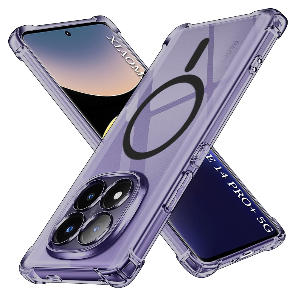 Techsuit - Shockproof Clear Silicone MagSafe - Xiaomi Redmi Note 14 Pro+ 5G - Smoke Black
