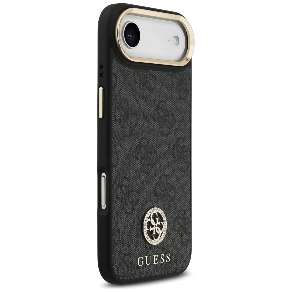 Husa pentru iPhone 17 Air - Guess 4G Strass Logo with Big Strap Metal Button MagSafe (GUHMP17MP4G4DCSK) - Black