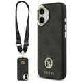 Husa pentru iPhone 17 - Guess 4G Strass Logo with Big Strap Metal Button MagSafe (GUHMP17SP4G4DCSK) - Black