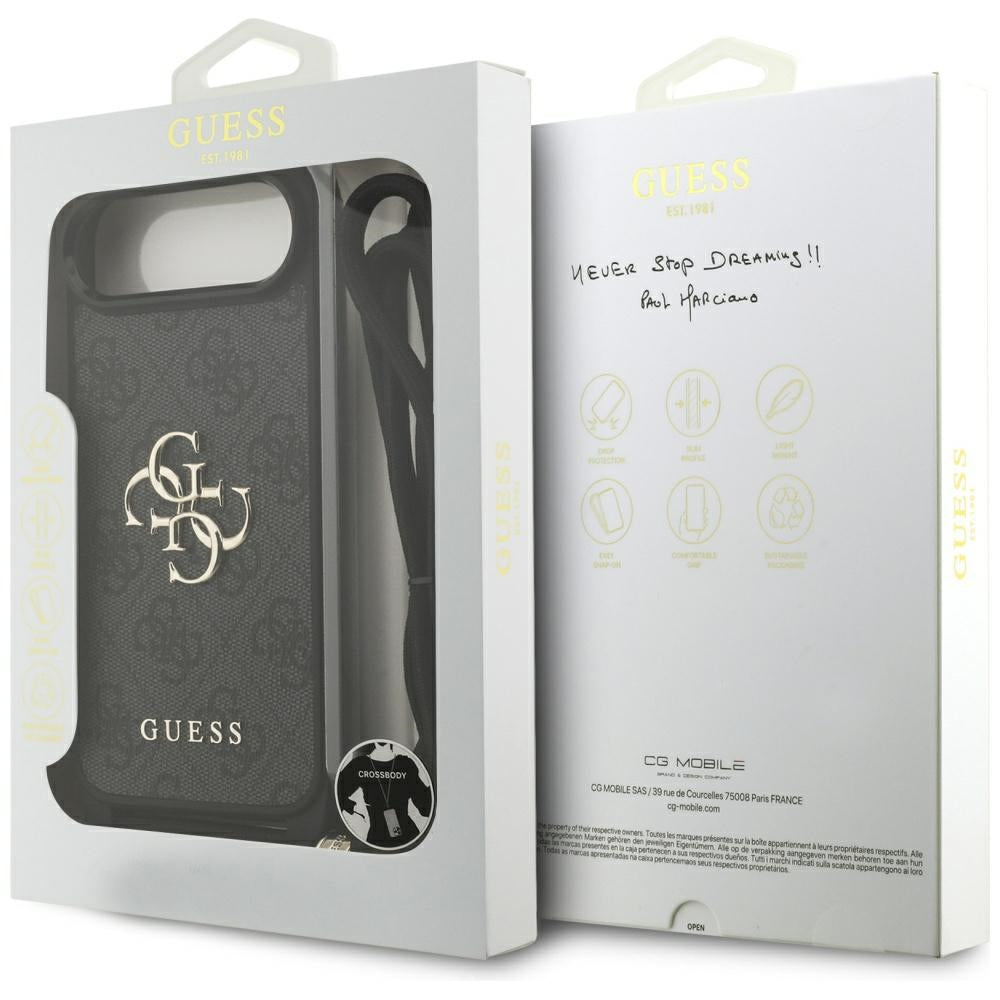 Husa pentru iPhone 17 Air - Guess Crossbody Cord 4G Big Logo (GUHCP17MP4GMGCRK) - Black