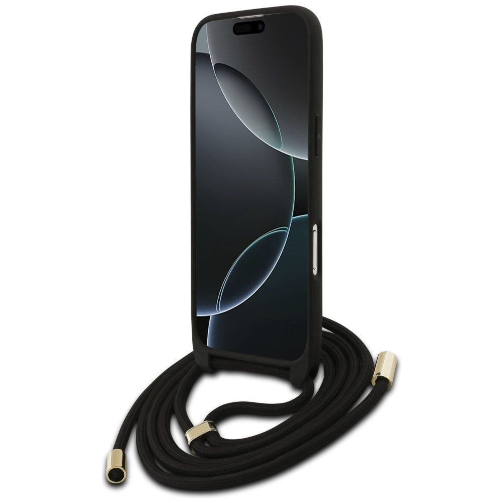 Husa pentru iPhone 17 Air - Guess Crossbody Cord 4G Big Logo (GUHCP17MP4GMGCRK) - Black