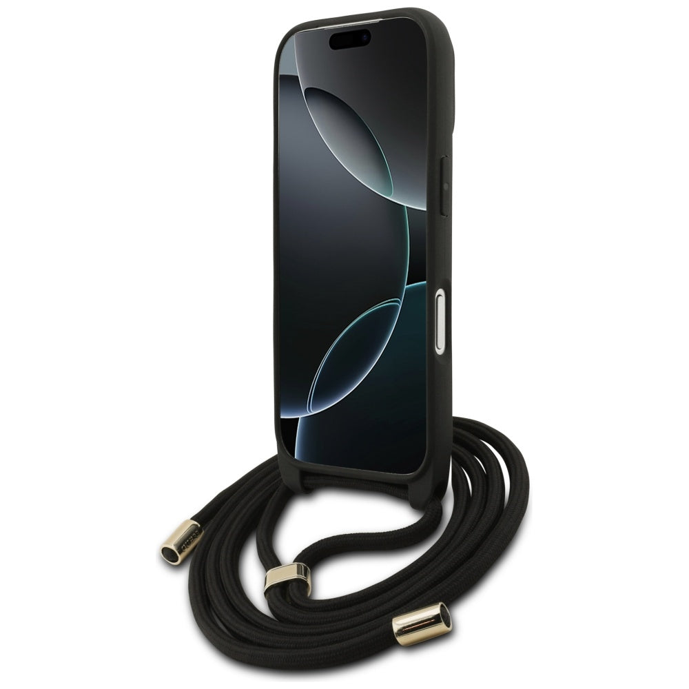 Husa pentru iPhone 17 Pro - Guess Crossbody Cord 4G Big Logo (GUHCP17LP4GMGCRK) - Black