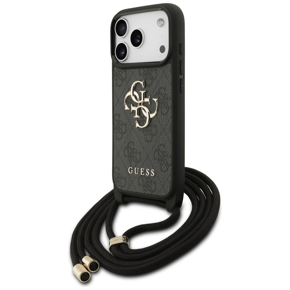 Husa pentru iPhone 17 Pro - Guess Crossbody Cord 4G Big Logo (GUHCP17LP4GMGCRK) - Black
