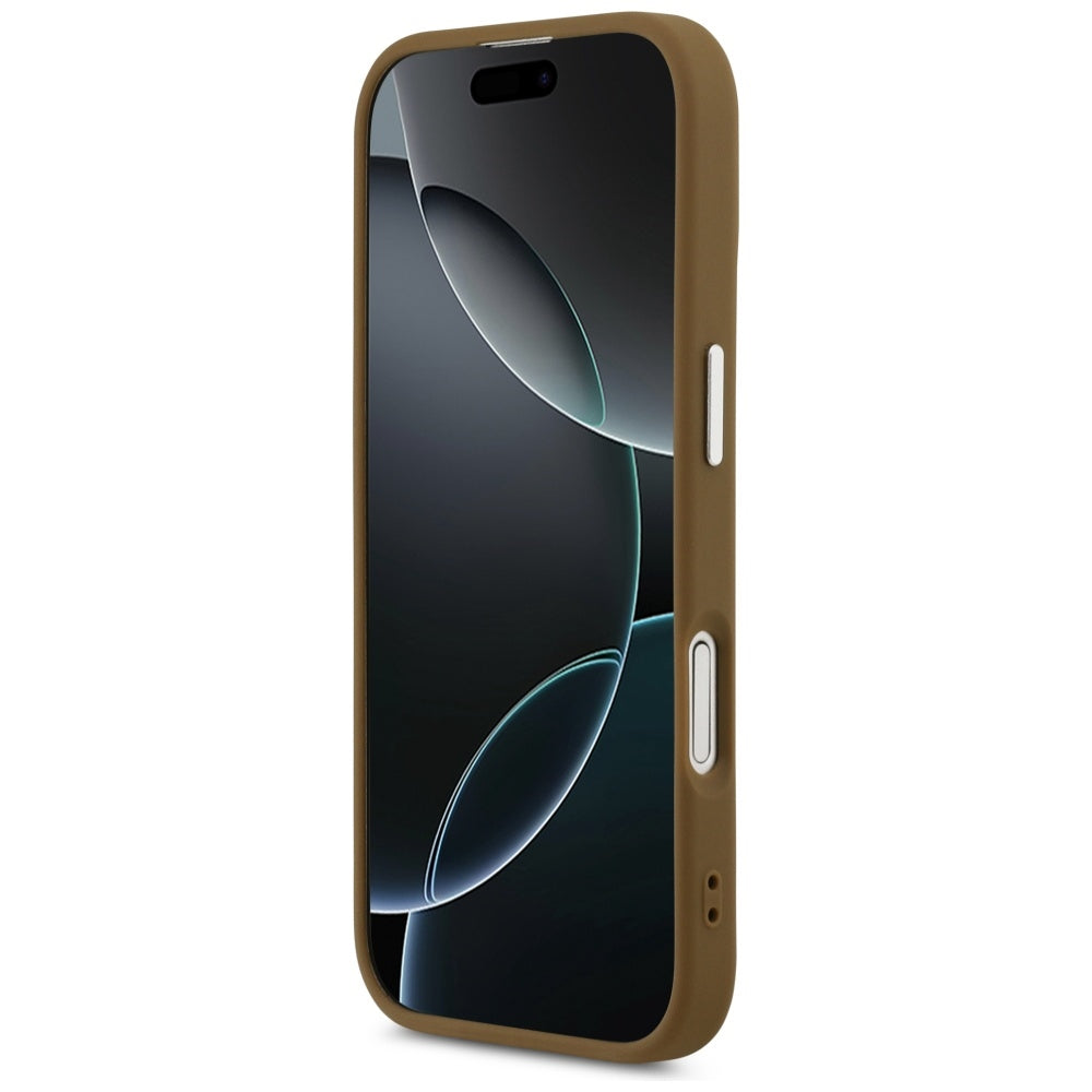 Husa pentru iPhone 17 - Guess Hardcase Triangle Logo MagSafe (GUHMP17SPSDTSCMW) - Brown
