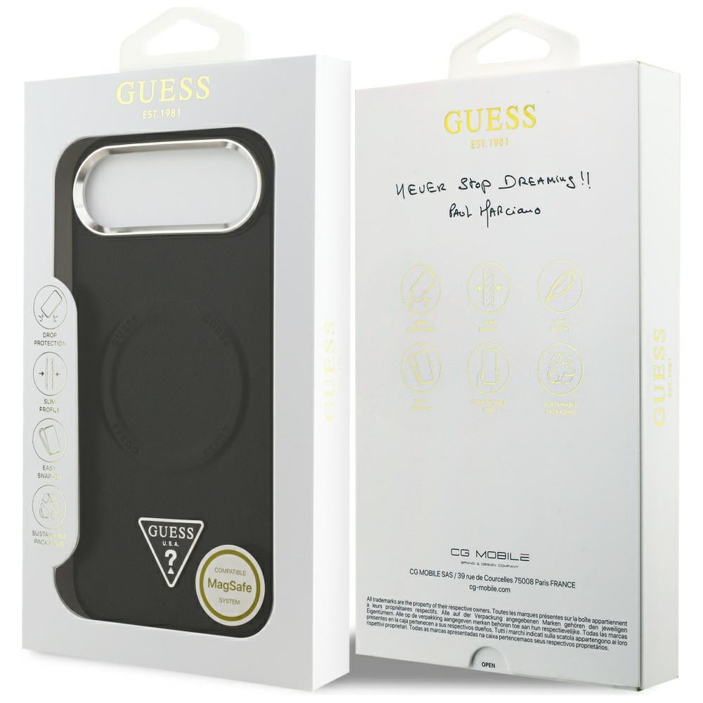 Husa pentru iPhone 17 Air - Guess Hardcase Triangle Logo MagSafe (GUHMP17MPSDTSCMK) - Black
