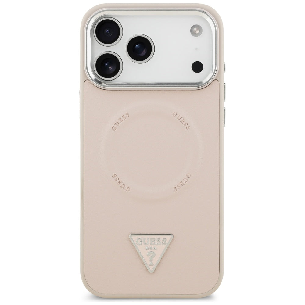 Husa pentru iPhone 17 Pro Max - Guess Hardcase Triangle Logo MagSafe (GUHMP17XPSDTSCMP) - Pink