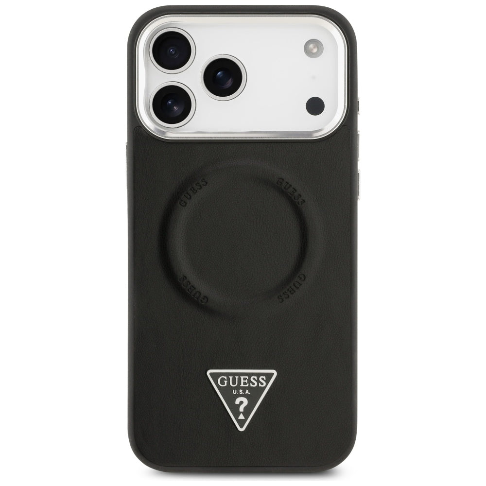 Husa pentru iPhone 17 Pro Max - Guess Hardcase Triangle Logo MagSafe (GUHMP17XPSDTSCMK) - Black