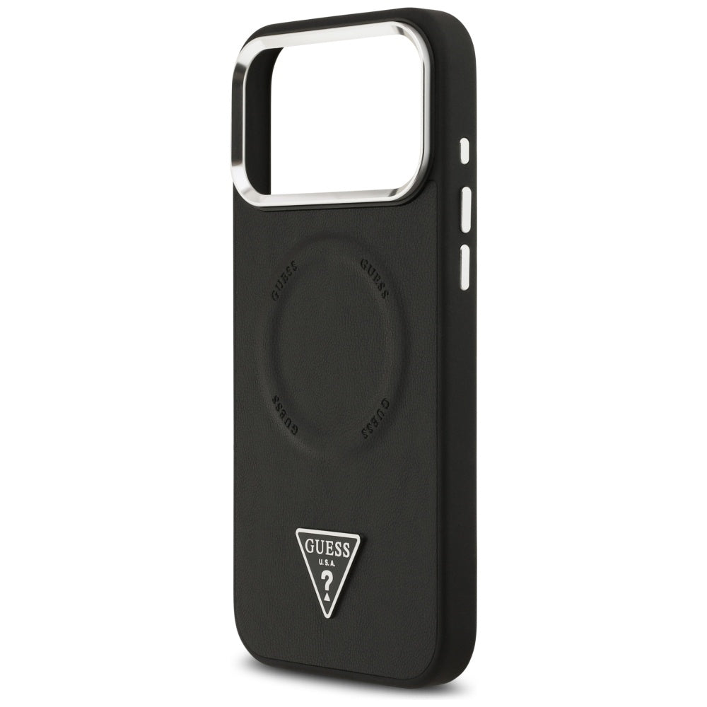 Husa pentru iPhone 17 Pro Max - Guess Hardcase Triangle Logo MagSafe (GUHMP17XPSDTSCMK) - Black