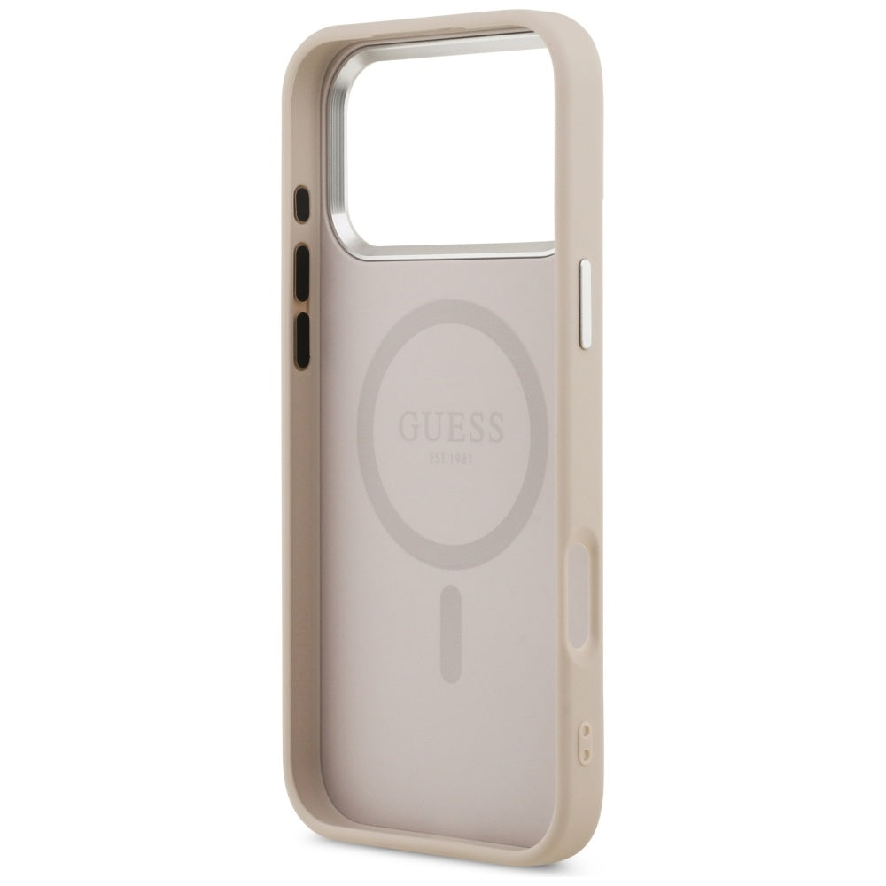 Husa pentru iPhone 17 Pro - Guess Hardcase Triangle Logo MagSafe (GUHMP17LPSDTSCMP) - Pink