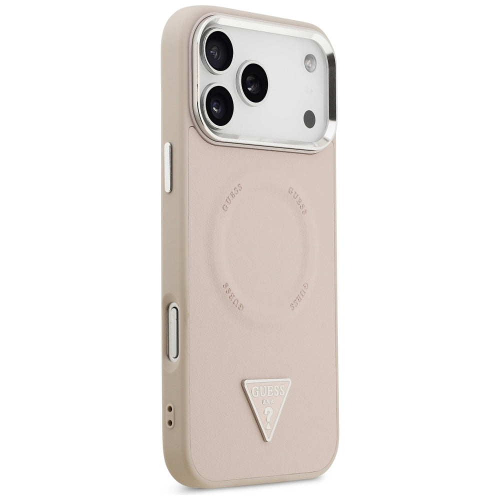 Husa pentru iPhone 17 Pro - Guess Hardcase Triangle Logo MagSafe (GUHMP17LPSDTSCMP) - Pink