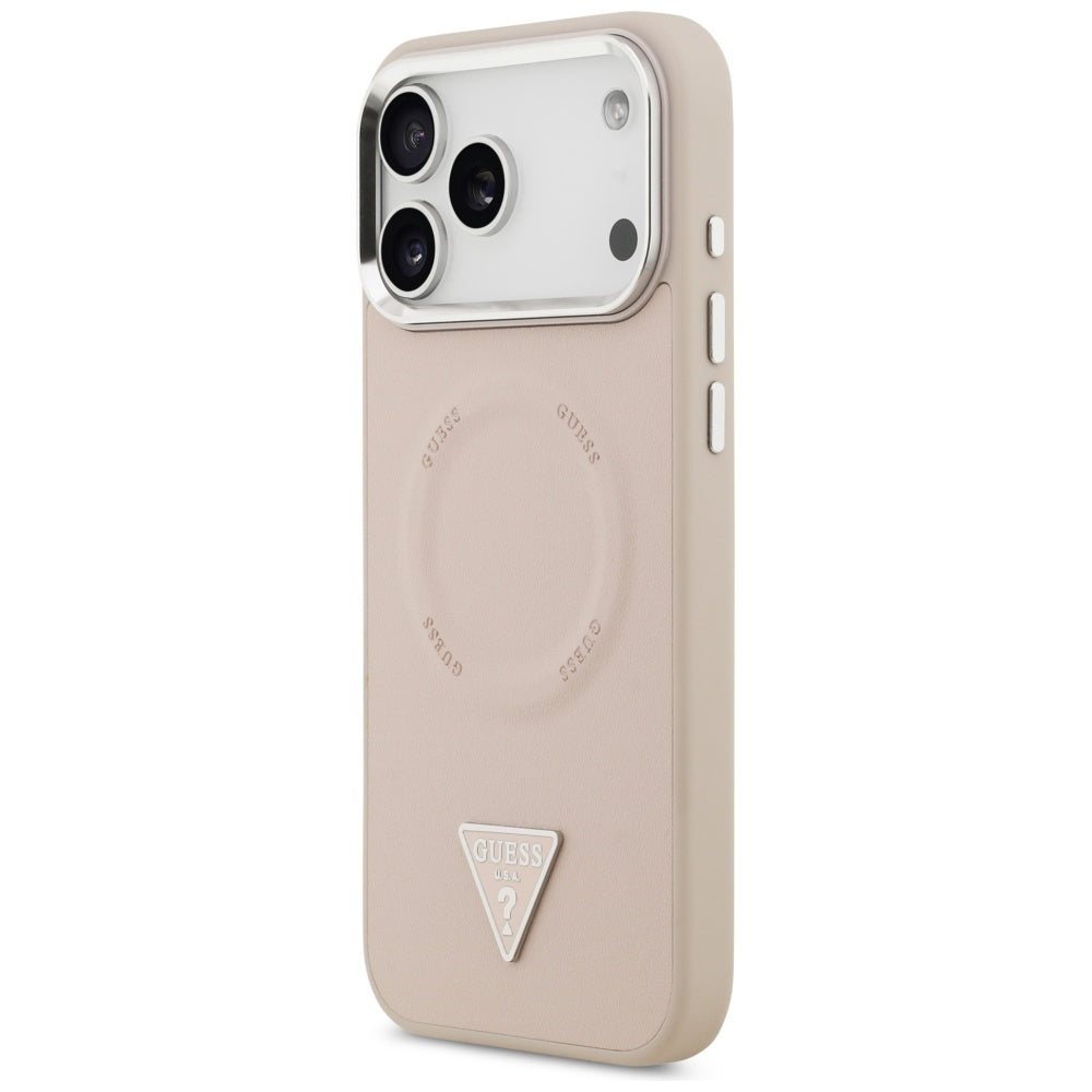 Husa pentru iPhone 17 Pro - Guess Hardcase Triangle Logo MagSafe (GUHMP17LPSDTSCMP) - Pink