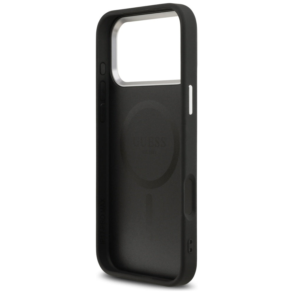 Husa pentru iPhone 17 Pro - Guess Hardcase Triangle Logo MagSafe (GUHMP17LPSDTSCMK) - Black