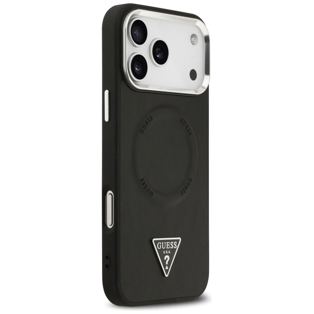 Husa pentru iPhone 17 Pro - Guess Hardcase Triangle Logo MagSafe (GUHMP17LPSDTSCMK) - Black