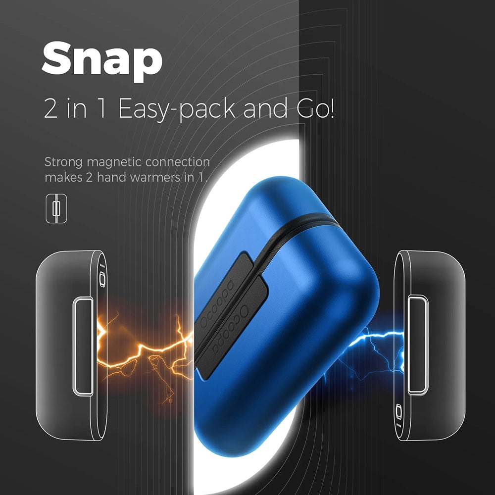Ocoopa - Hand Warmer UT2s (UT2S-BU) - Type-C, with Power Bank, Electric, Magnetic Design, MagTwins, 2x 5000mAh - Blue