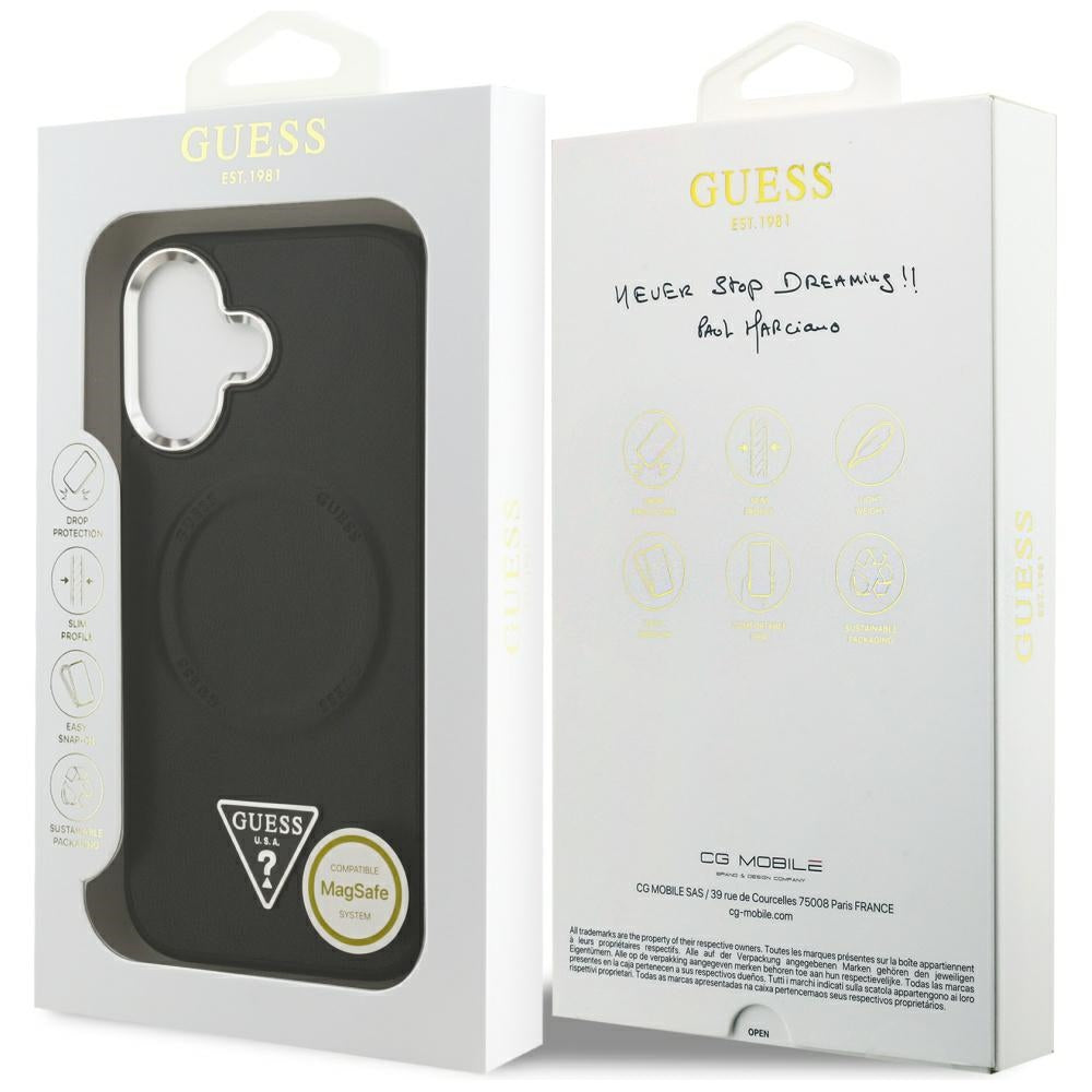 Husa pentru iPhone 17 - Guess Hardcase Triangle Logo MagSafe (GUHMP17SPSDTSCMK) - Black