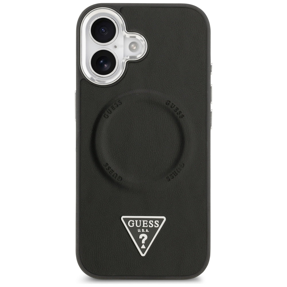 Husa pentru iPhone 17 - Guess Hardcase Triangle Logo MagSafe (GUHMP17SPSDTSCMK) - Black
