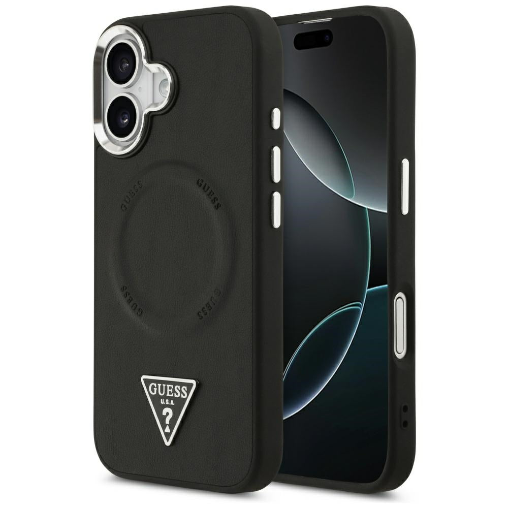 Husa pentru iPhone 17 - Guess Hardcase Triangle Logo MagSafe (GUHMP17SPSDTSCMK) - Black