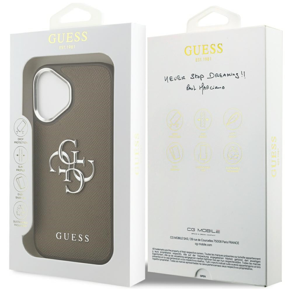 Guess - Hardcase Grained Big 4G Classic Logo (GUHCP17SPG4SMCEW) - iPhone 17 - Brown