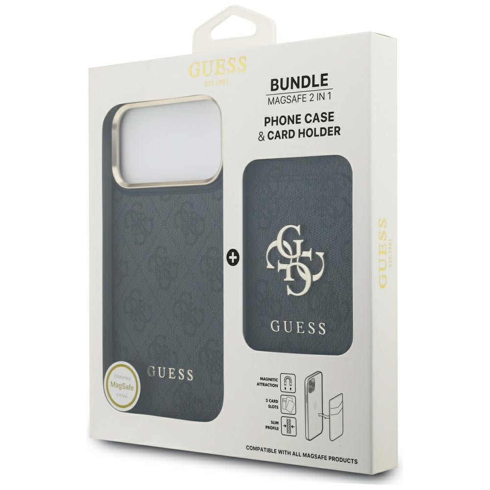 Husa de protectie Guess Cardslot 4G MagSafe compatibil cu iPhone 17 Pro Max, Negru