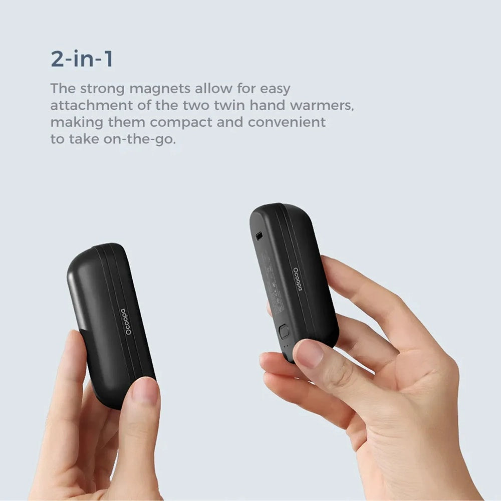 Ocoopa - Hand Warmer UT2s Mini (UT3055-BU) - Type-C, Magnetic Design, Poket-Sized, 3 Levels, 2x 2600mAh - Blue