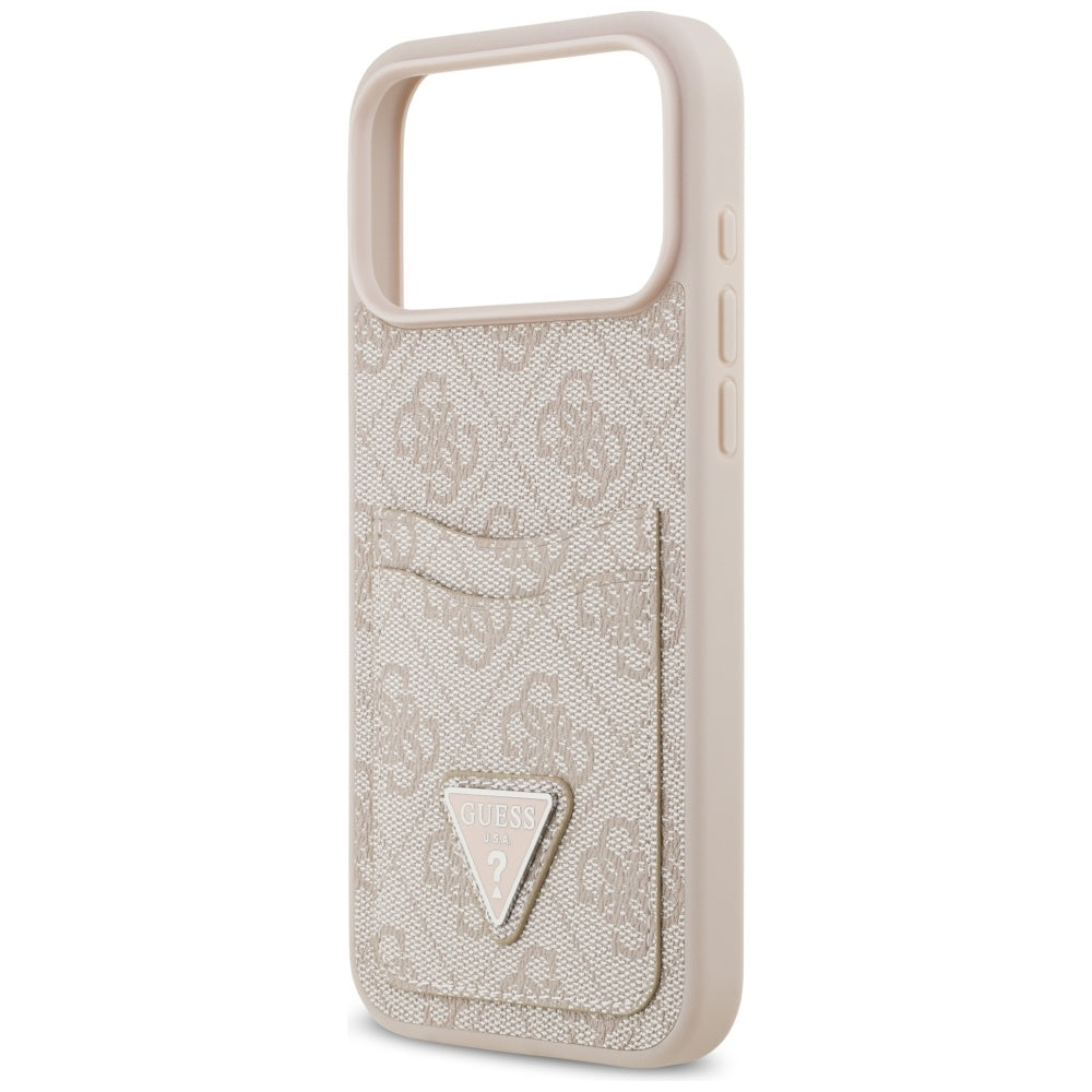 Husa pentru iPhone 17 Pro Max - Guess Hardcase 4G Double Card Triangle (GUHCP17XP4TPP) - Pink