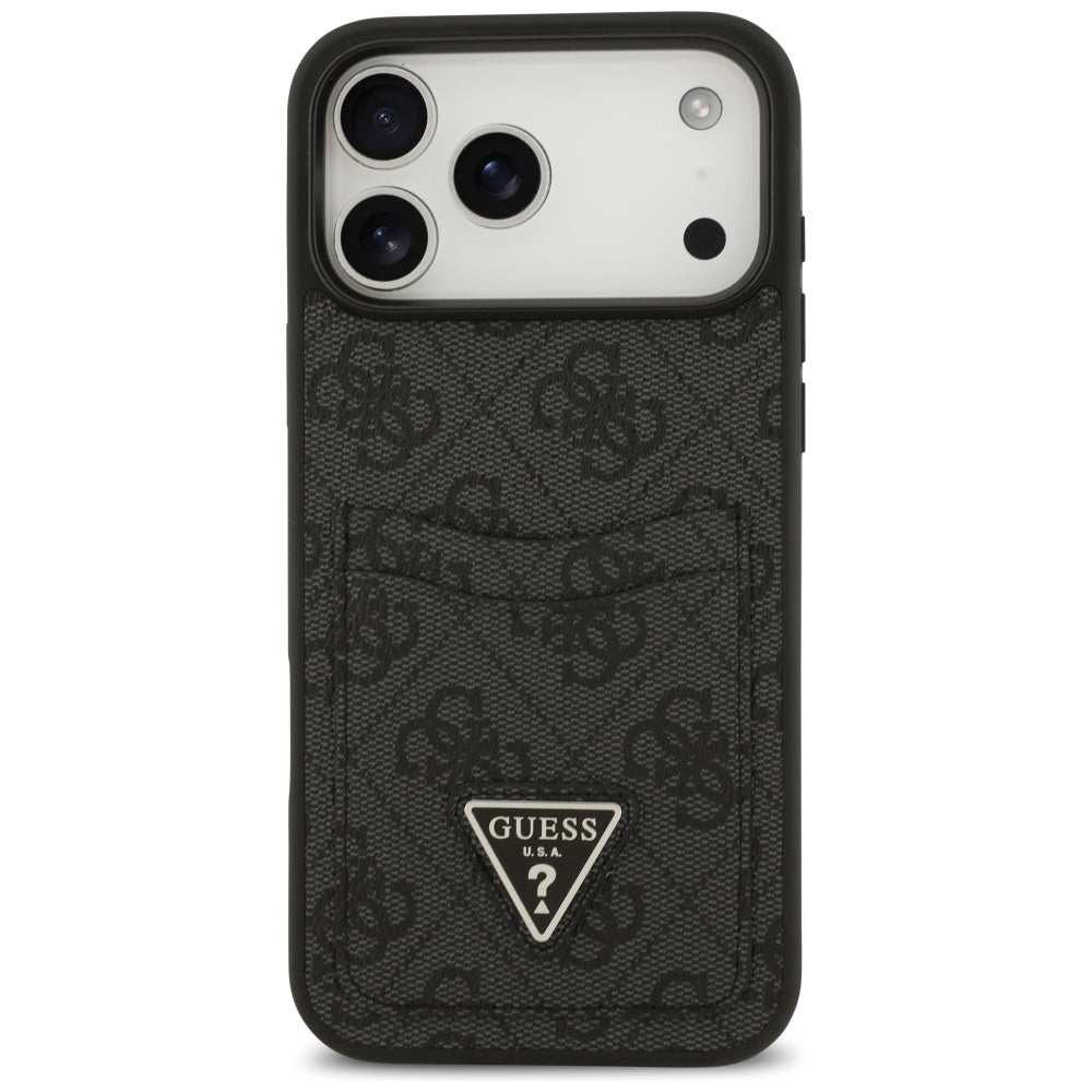 Husa pentru iPhone 17 Pro Max - Guess Hardcase 4G Double Card Triangle (GUHCP17XP4TPK) - Black