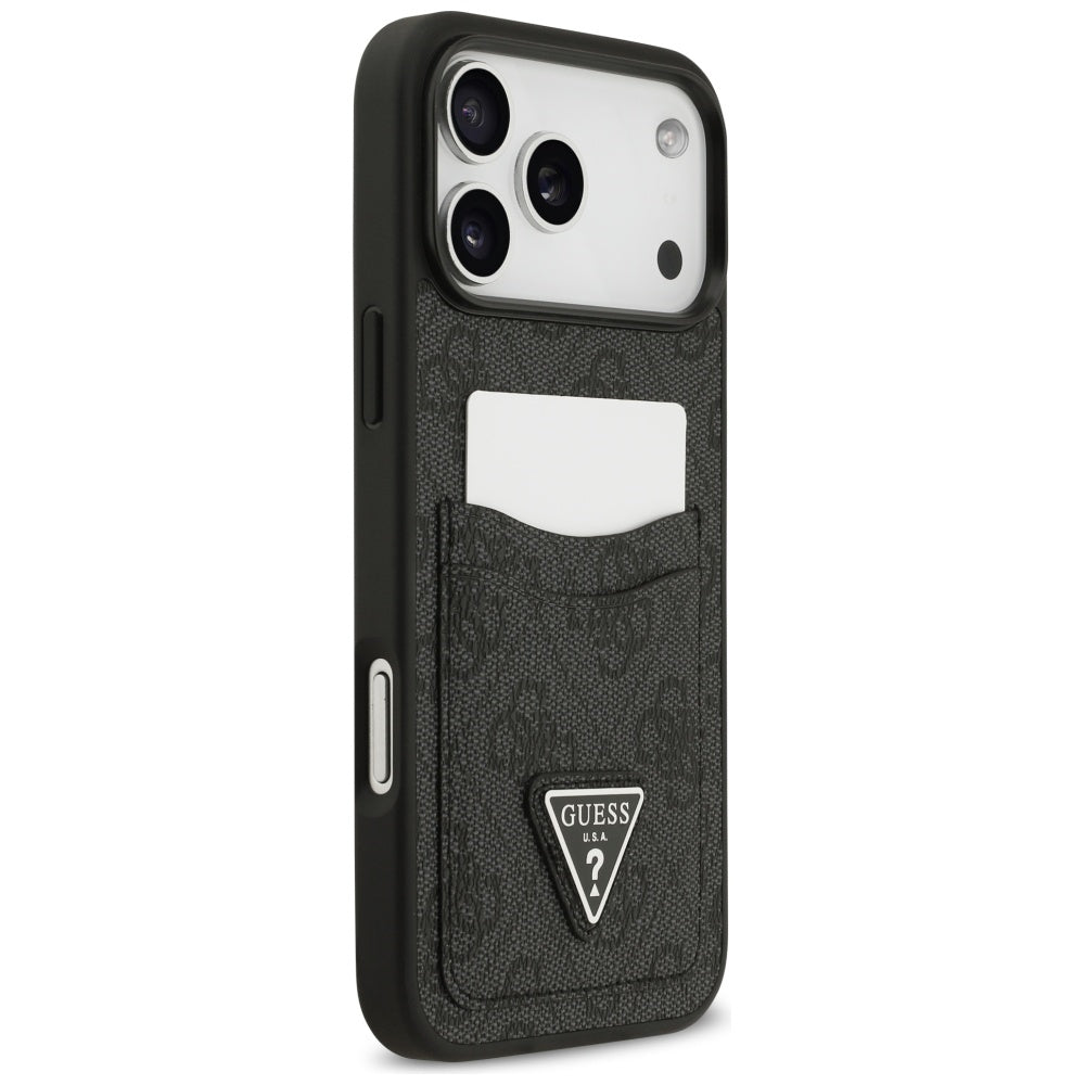 Husa pentru iPhone 17 Pro Max - Guess Hardcase 4G Double Card Triangle (GUHCP17XP4TPK) - Black