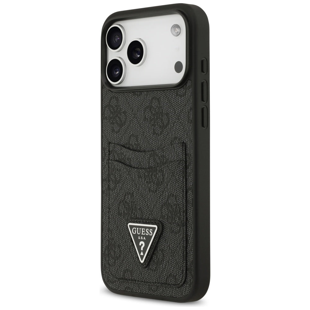 Husa pentru iPhone 17 Pro Max - Guess Hardcase 4G Double Card Triangle (GUHCP17XP4TPK) - Black