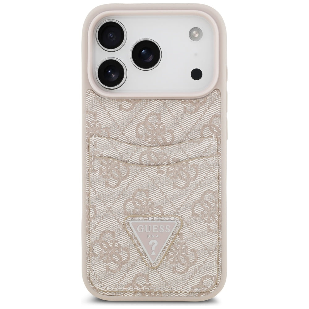 Husa pentru iPhone 17 Pro - Guess Hardcase 4G Double Card Triangle (GUHCP17LP4TPP) - Pink