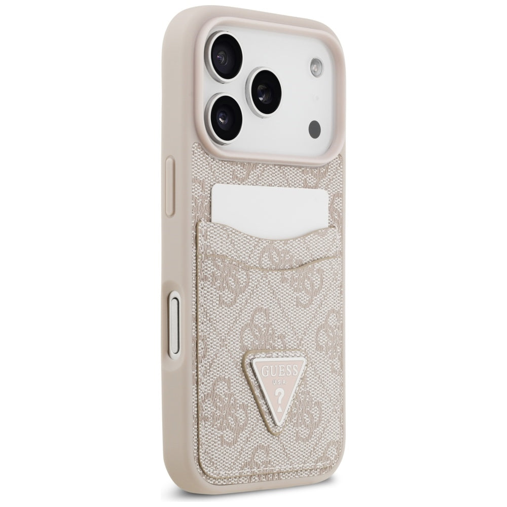 Husa pentru iPhone 17 Pro - Guess Hardcase 4G Double Card Triangle (GUHCP17LP4TPP) - Pink