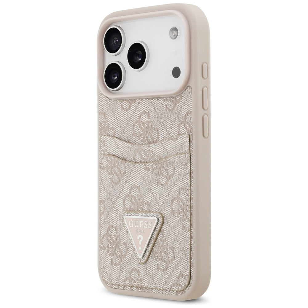 Husa pentru iPhone 17 Pro - Guess Hardcase 4G Double Card Triangle (GUHCP17LP4TPP) - Pink
