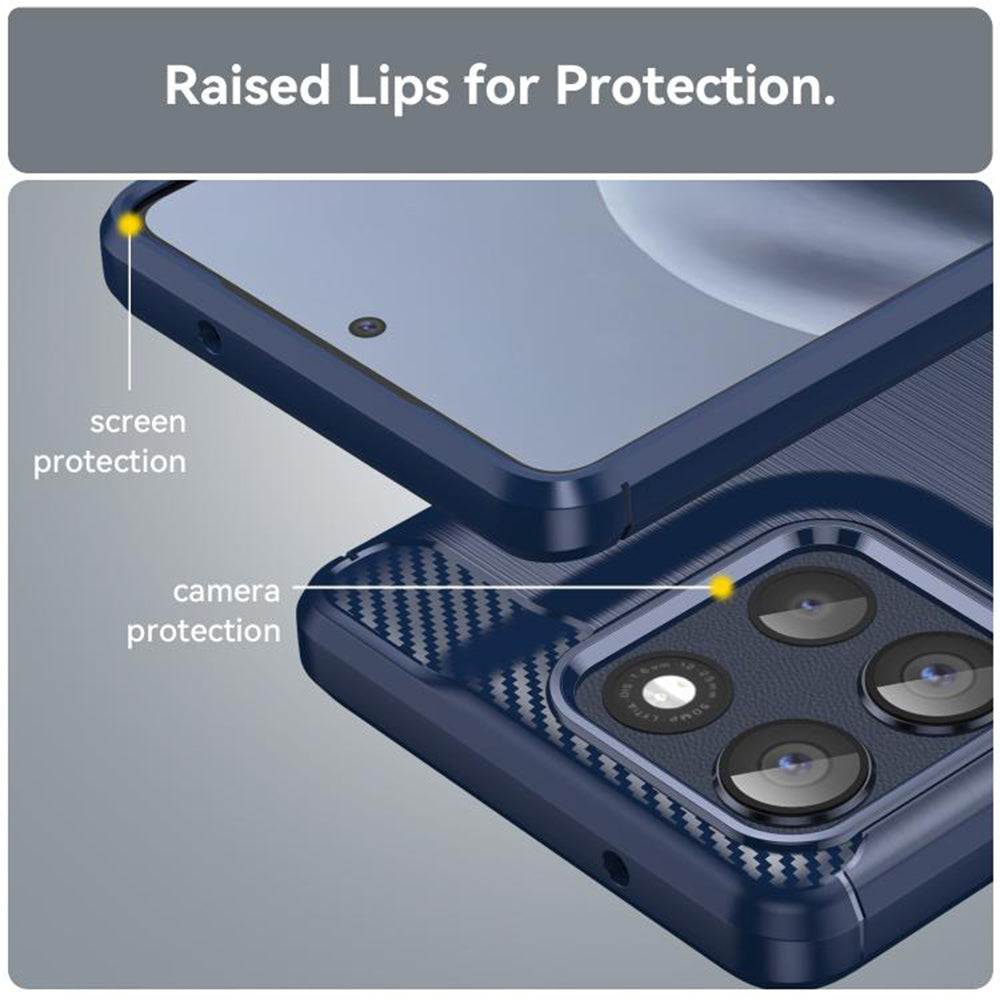 TechSuit Husa de protectie Techsuit Carbon Silicone compatibil cu Motorola Moto G86, Albastru – imagine 3